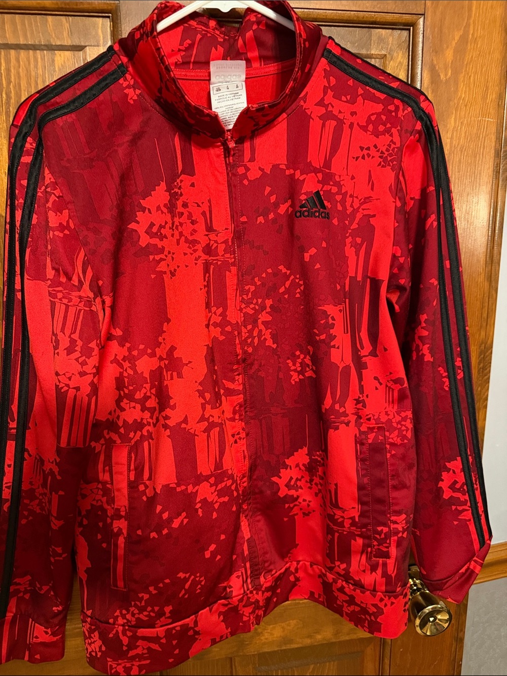 adidas Red & Dark Red Kids' Graphic Track Jacket